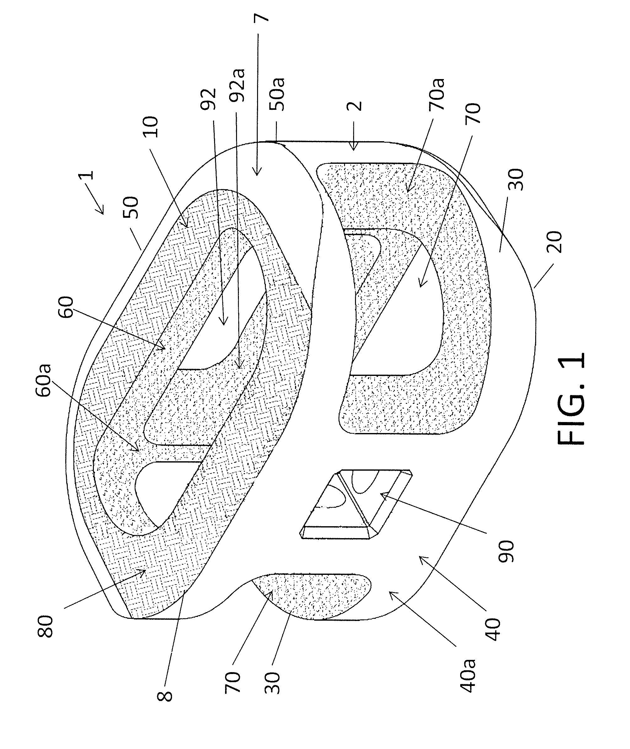 Process of fabricating implants having three distinct surfaces