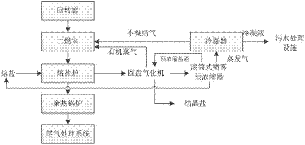 Sectional type gasification and detoxification system and method for high-concentration organic salt-containing waste liquid