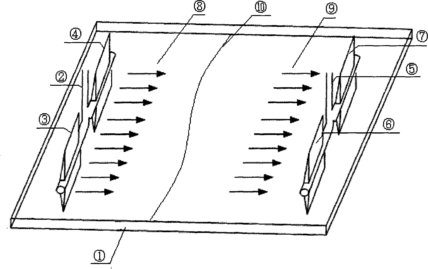 Straight-line parallel flow water injection oil extraction method