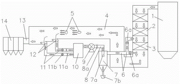 Humidification desulphurization sweeping device for tail flue of coal-fired boiler