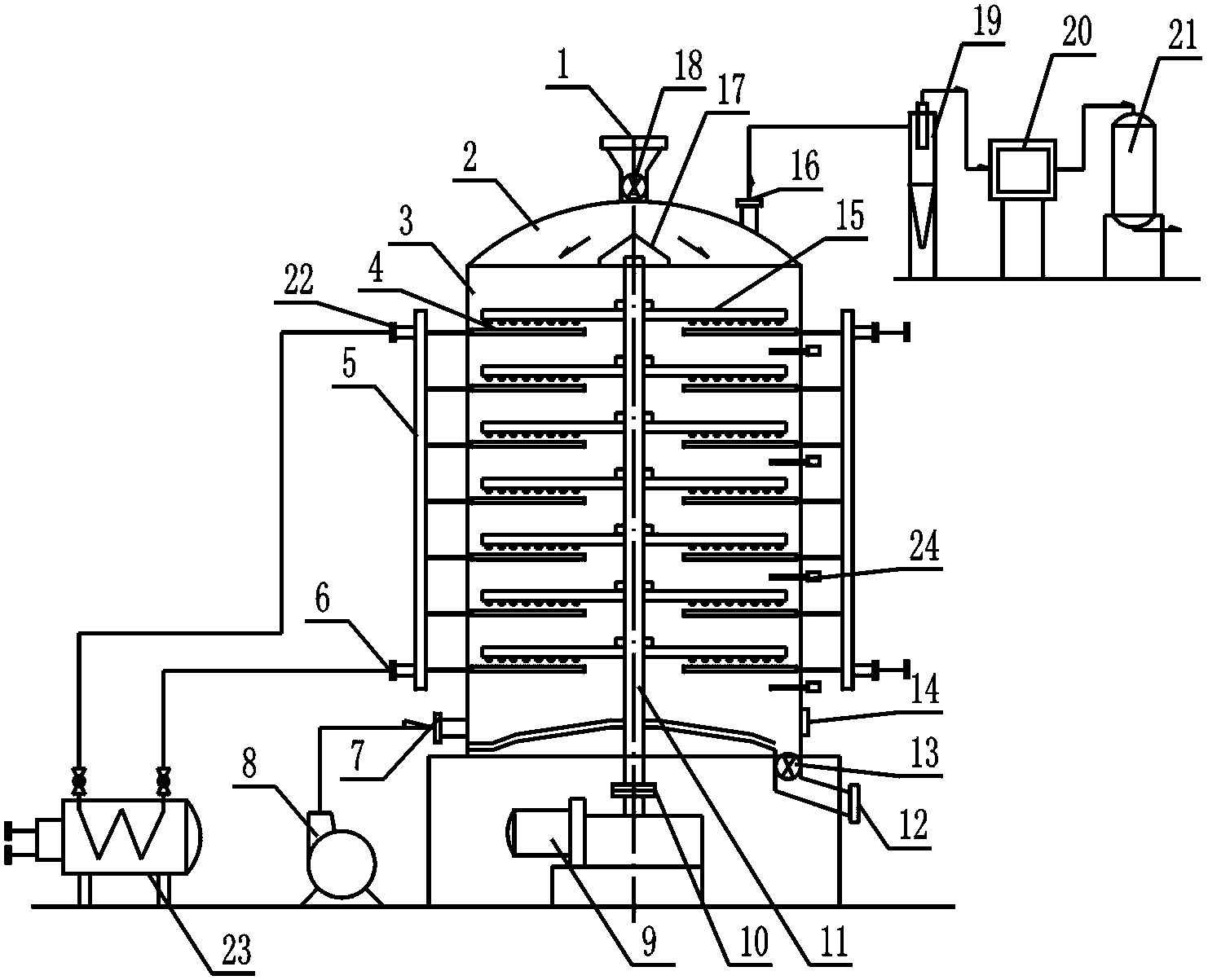 Vertical sludge dryer