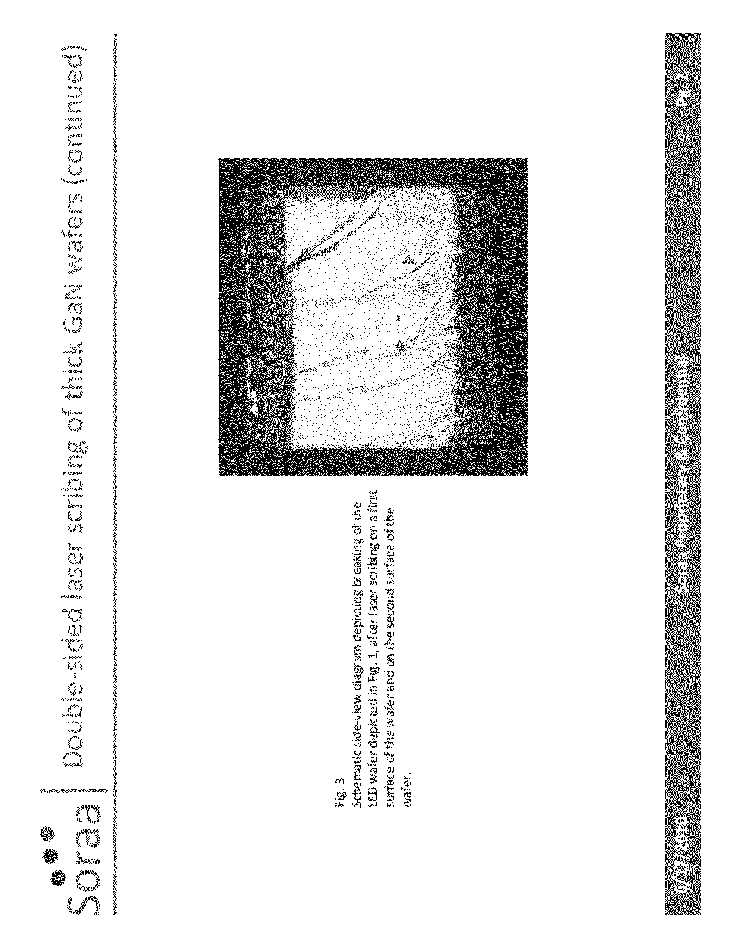 Singulation method and resulting device of thick gallium and nitrogen containing substrates