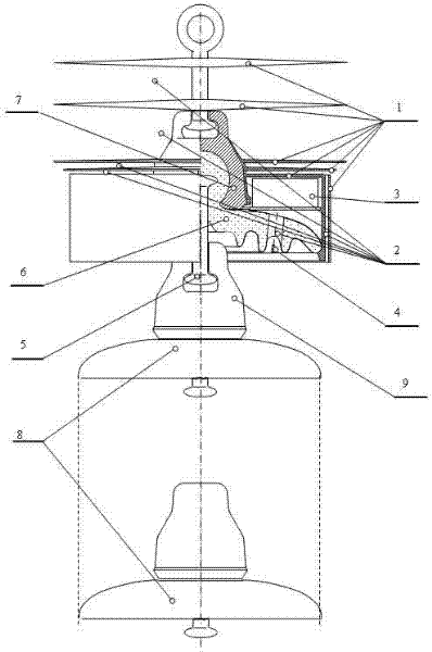 On-line remote monitoring method and device for pollution state of disk insulator