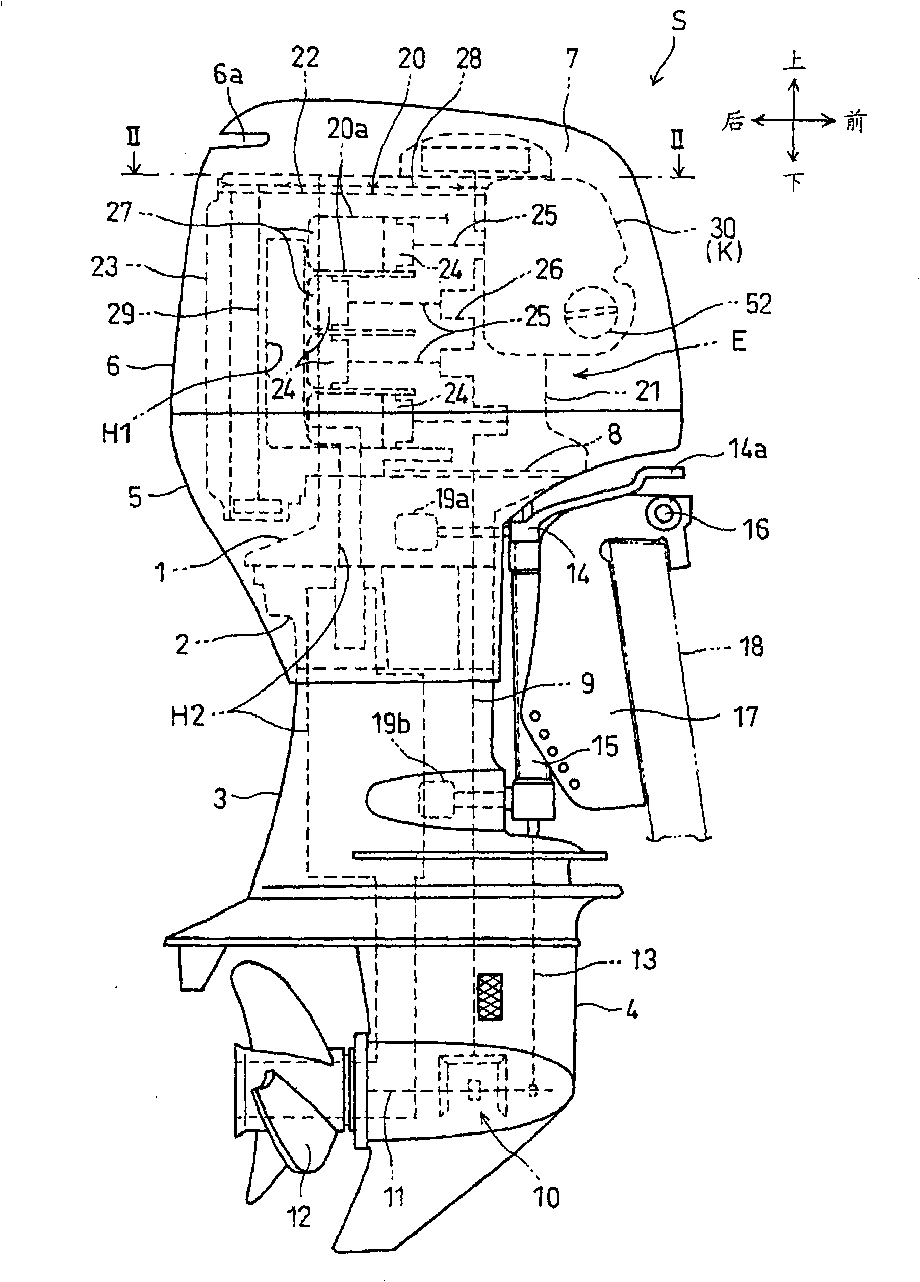 Internal combustion engine with intake muffler