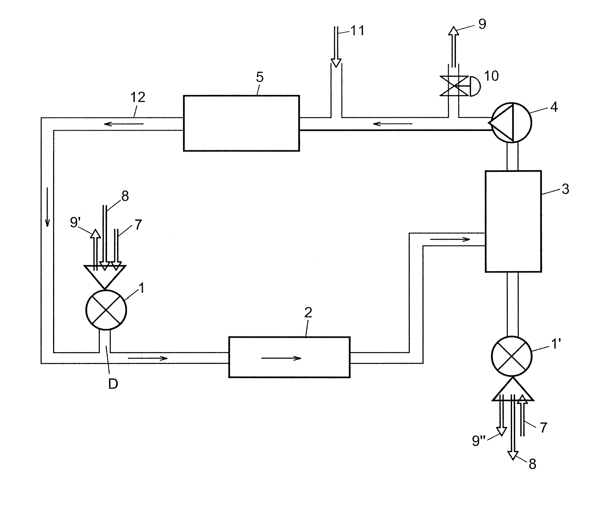 Method of increasing the efficiency of a drier, particularly a stream drier