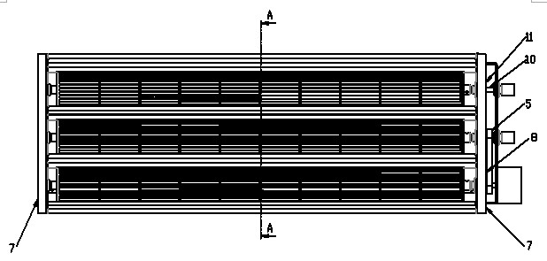 Longitudinal-transverse cross-flow multi-rotor variable frequency combined fan