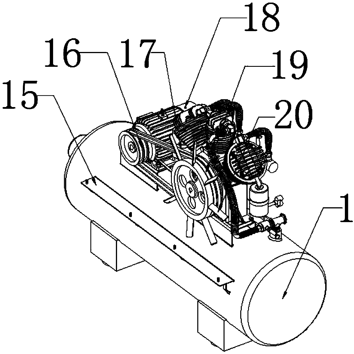 Air compressor based on hydrogen fuel cell