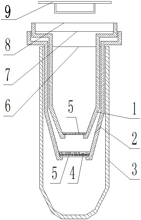 DNA extracting method needing no tube transferring