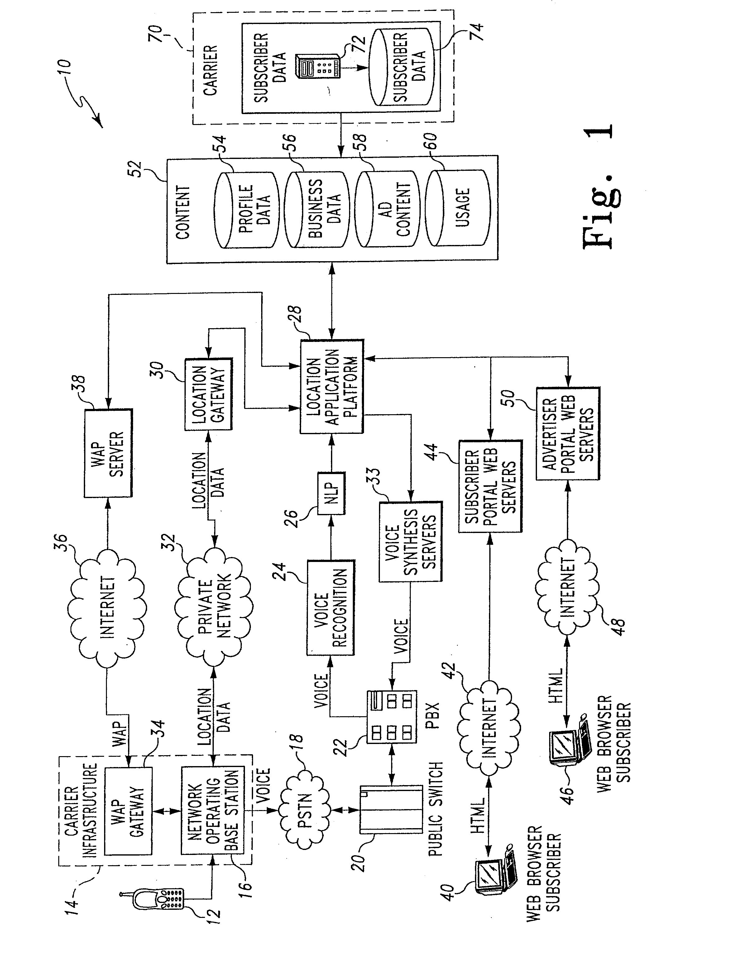 Method for passive mining of usage information in a location-based services system