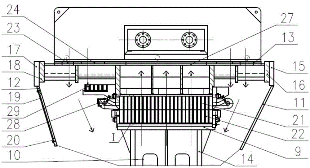 Large-thrust circulating water pump motor ventilation cooling structure