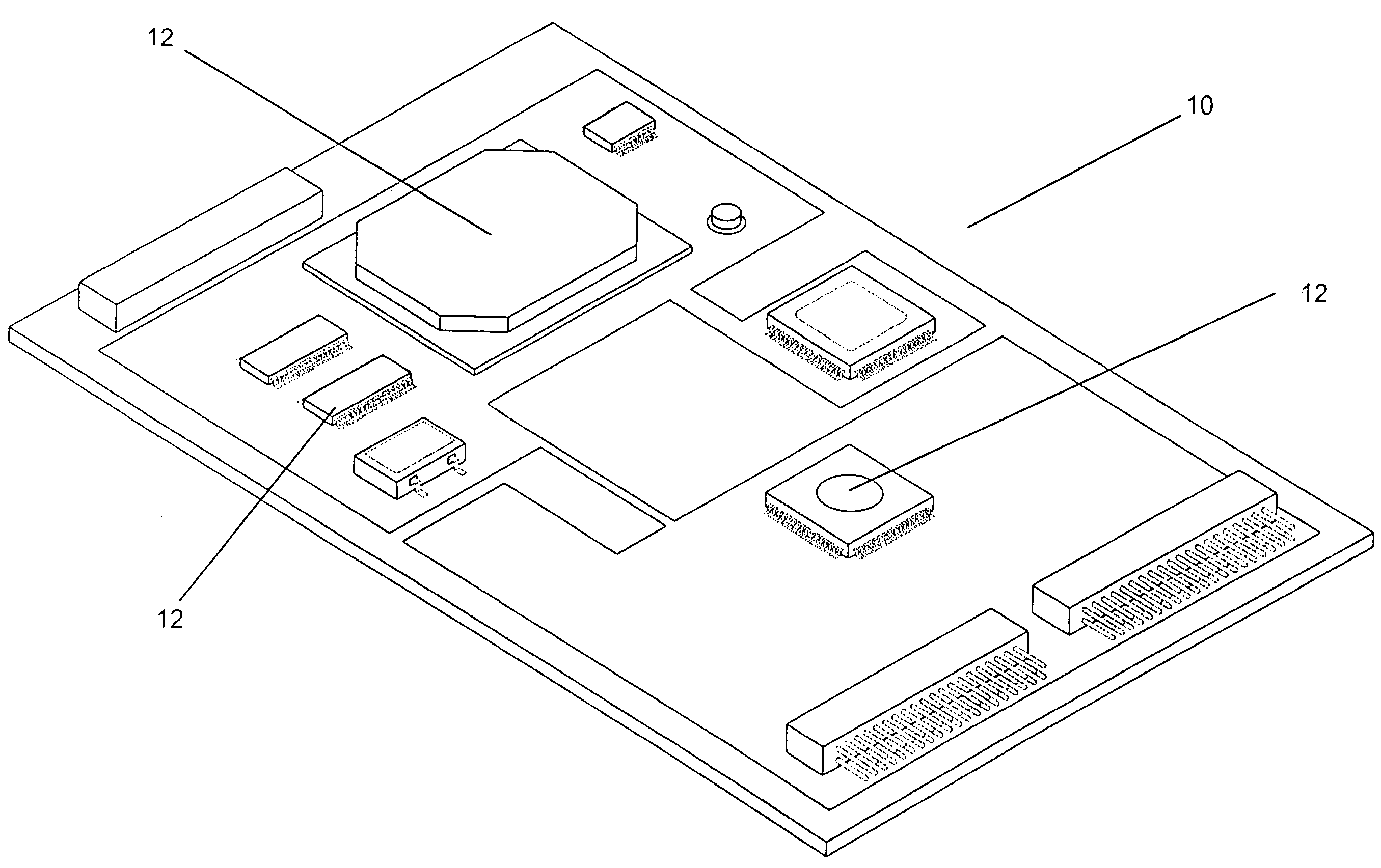 Printed wiring boards possessing regions with different coefficients of thermal expansion