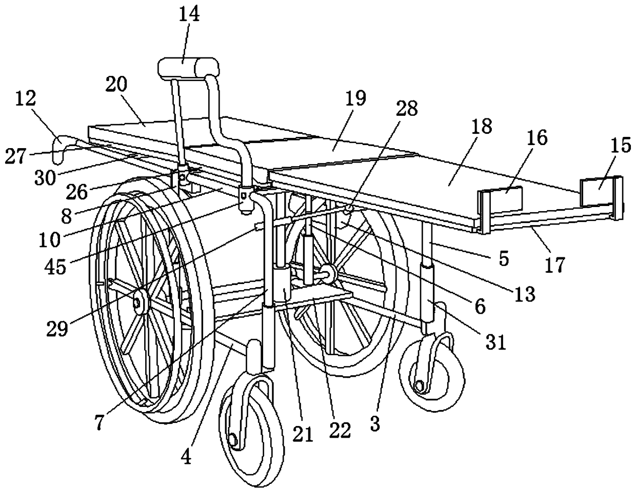 Transfer safety chair for facilitating lying of patient on magnetic resonance imaging (MRI) bed