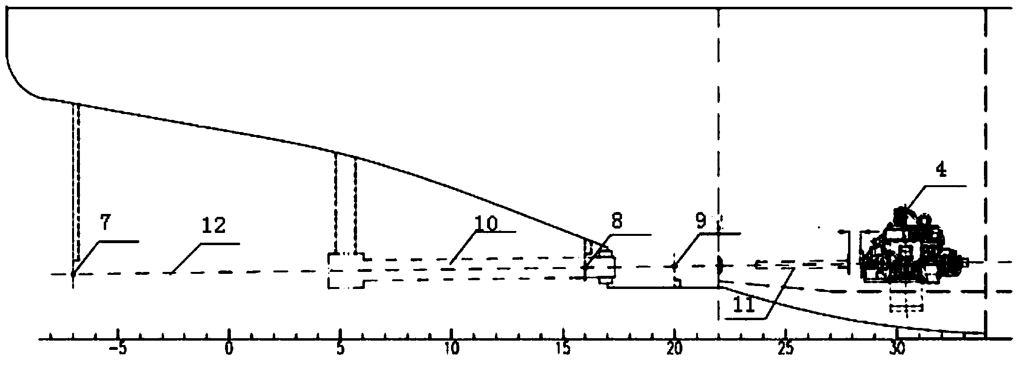 Long shafting arranging and installing method of platform work ship