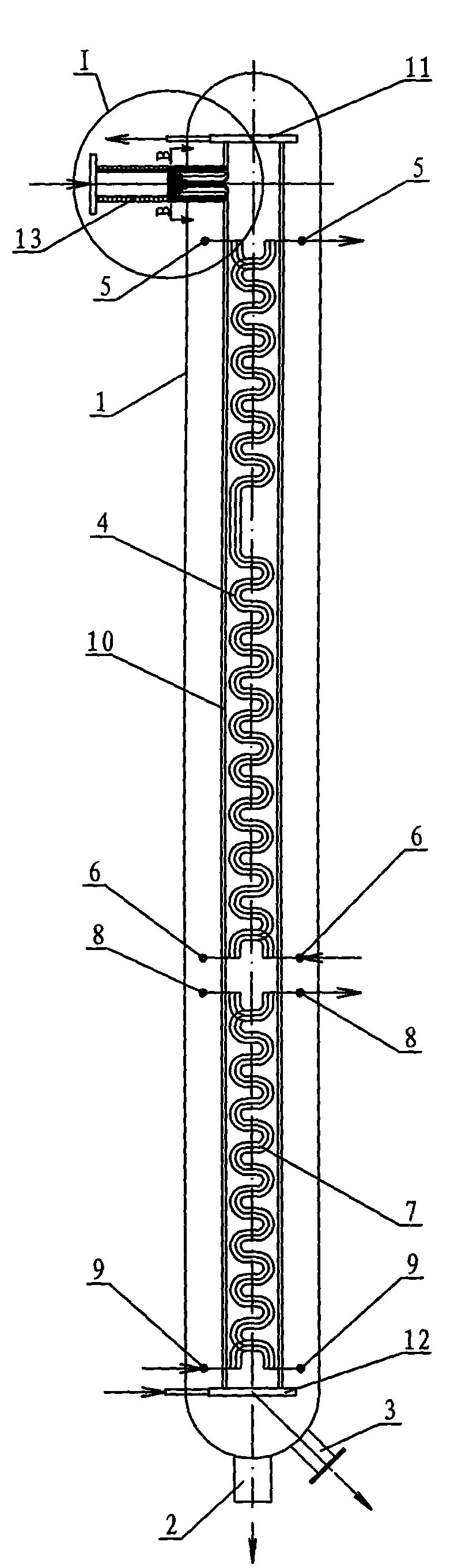 Convective waste heat boiler for generating superheated steam