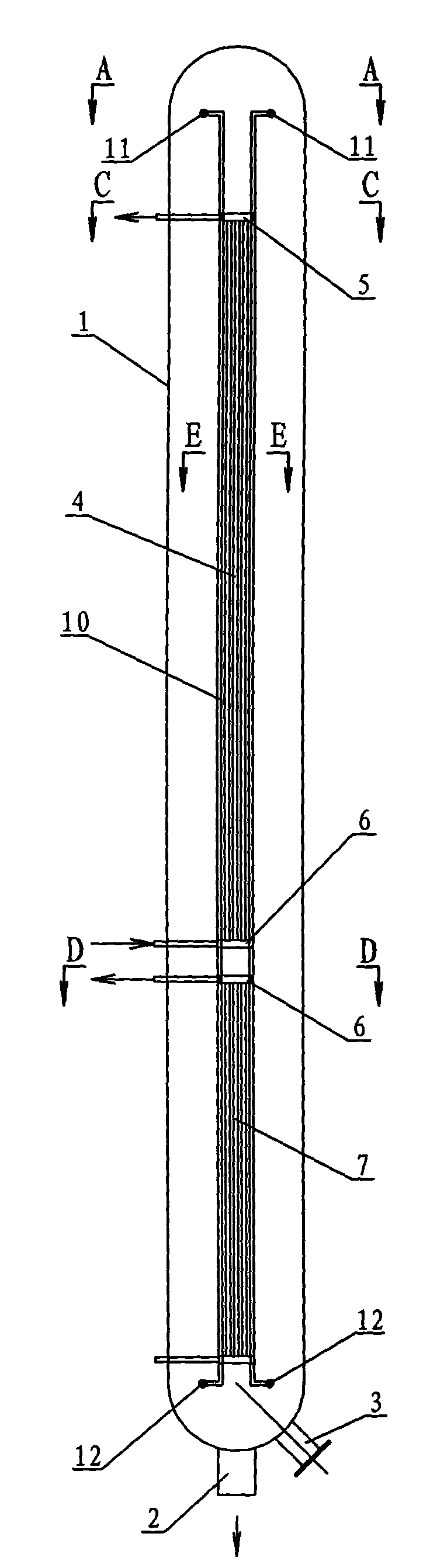 Convective waste heat boiler for generating superheated steam