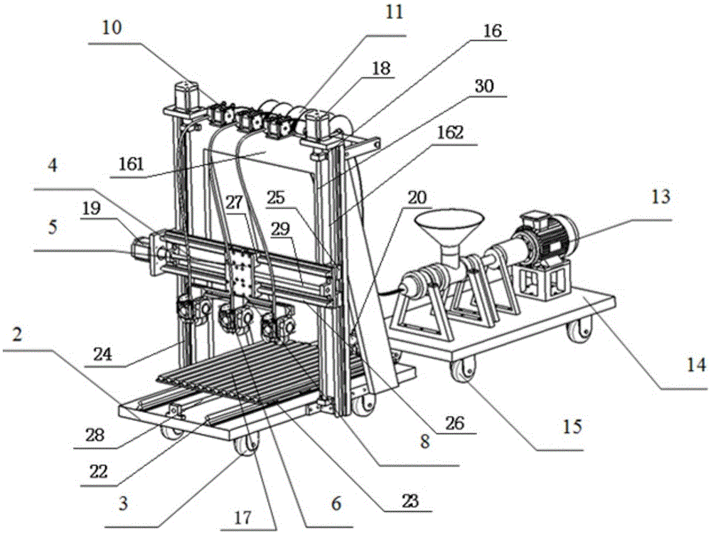 Automatic-feeding multi-head melting extrusion forming 3D printing equipment