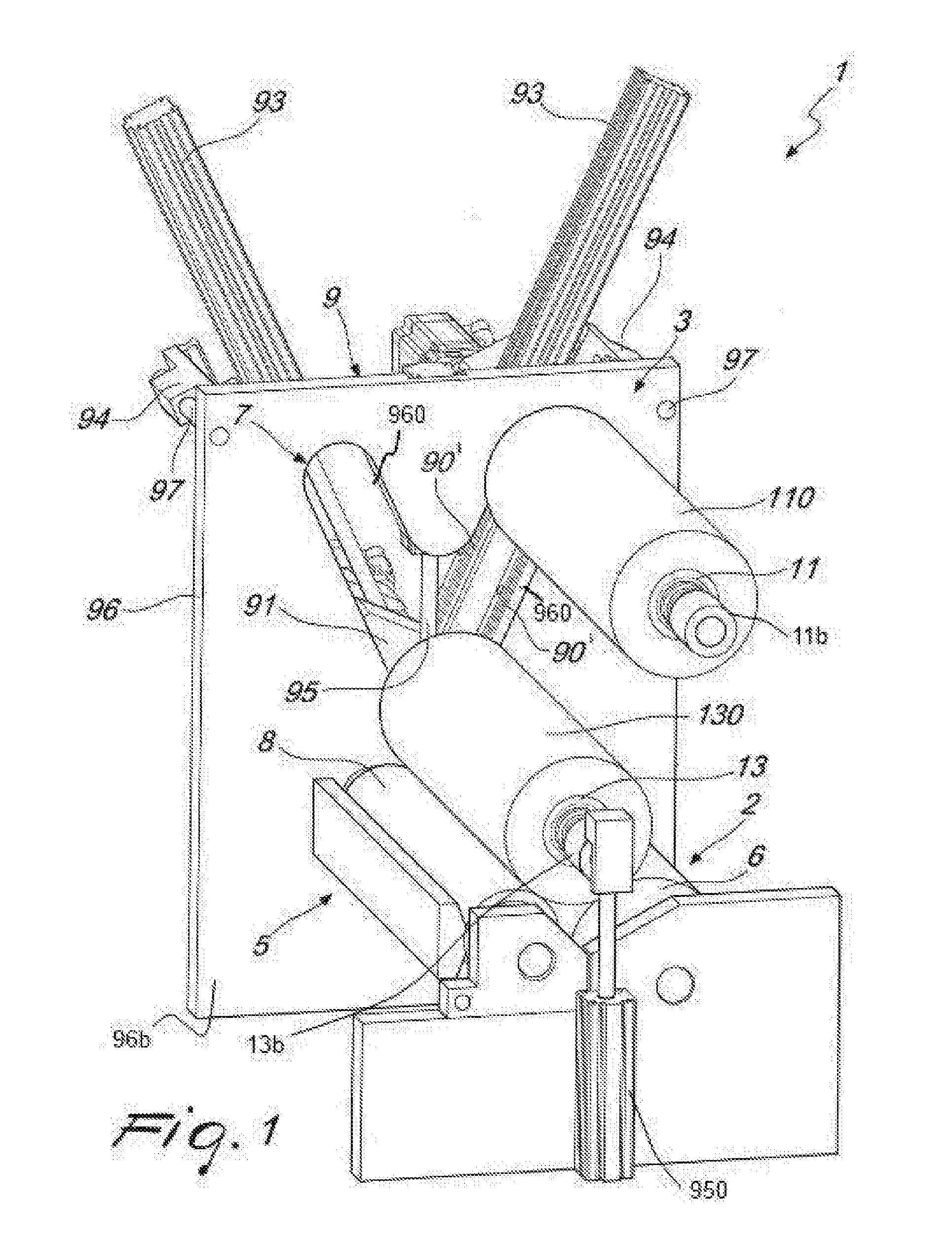 Method and device for replacing the printing roller of a printing unit of a printing machine