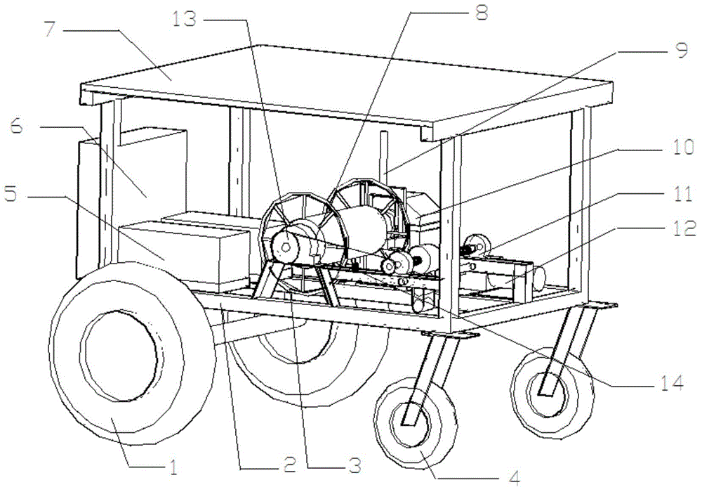 Solar-driven sprinkling irrigation machine traction device