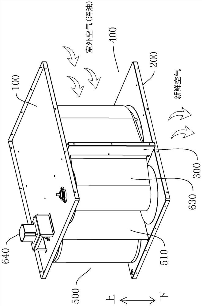 Module structure capable of automatically replacing filter screen and fresh air ventilator