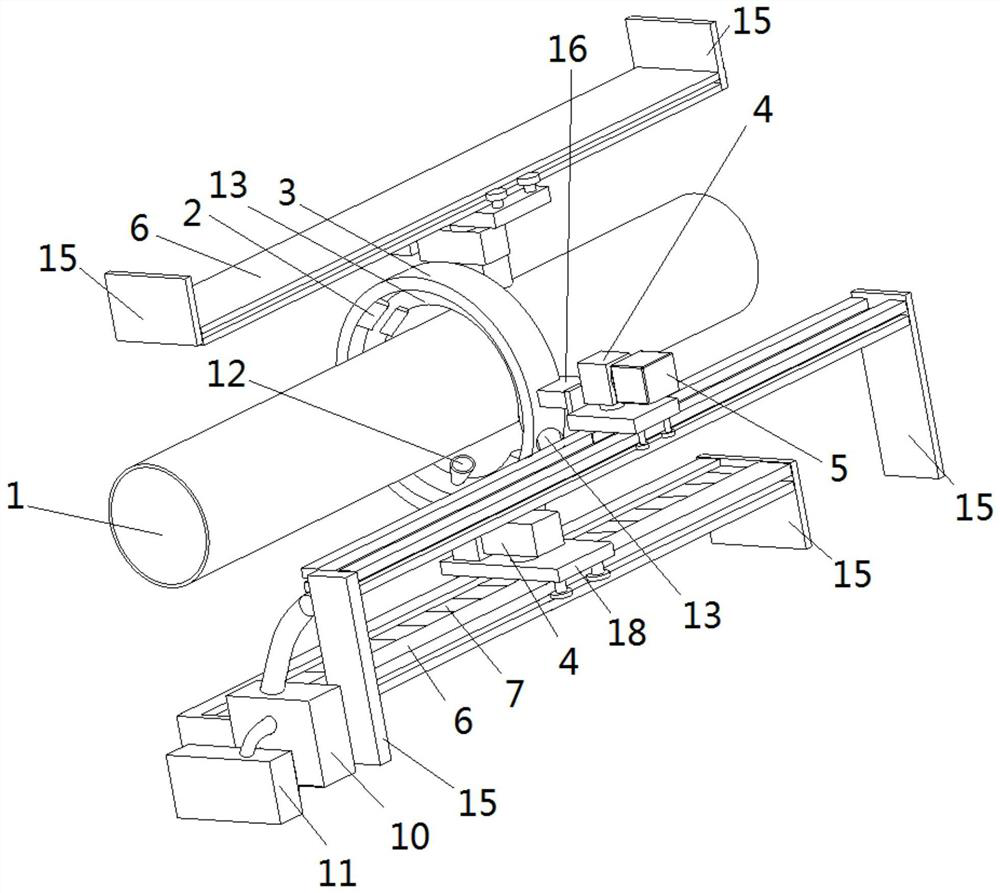 A method for spraying anti-corrosion paint on the outer surface of naval seawater pipelines