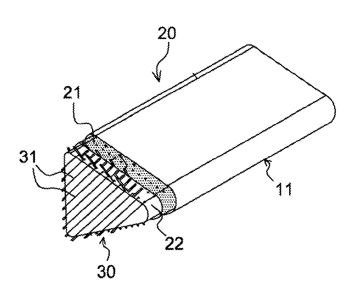 Energy absorption device for aircraft structural element