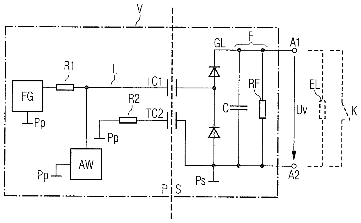 Auxiliary supply for a current supply