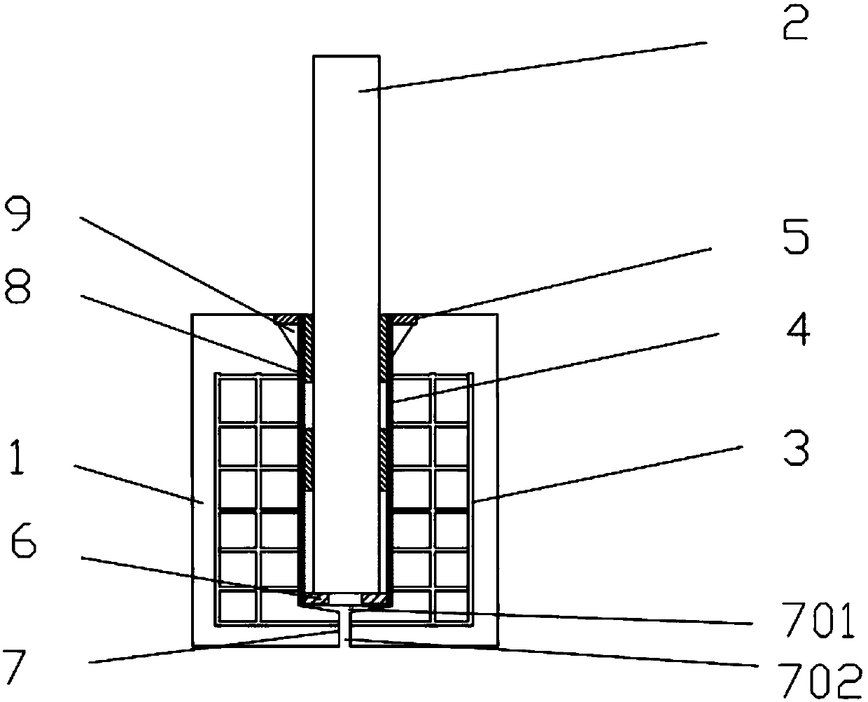 Novel concrete base safety guard device