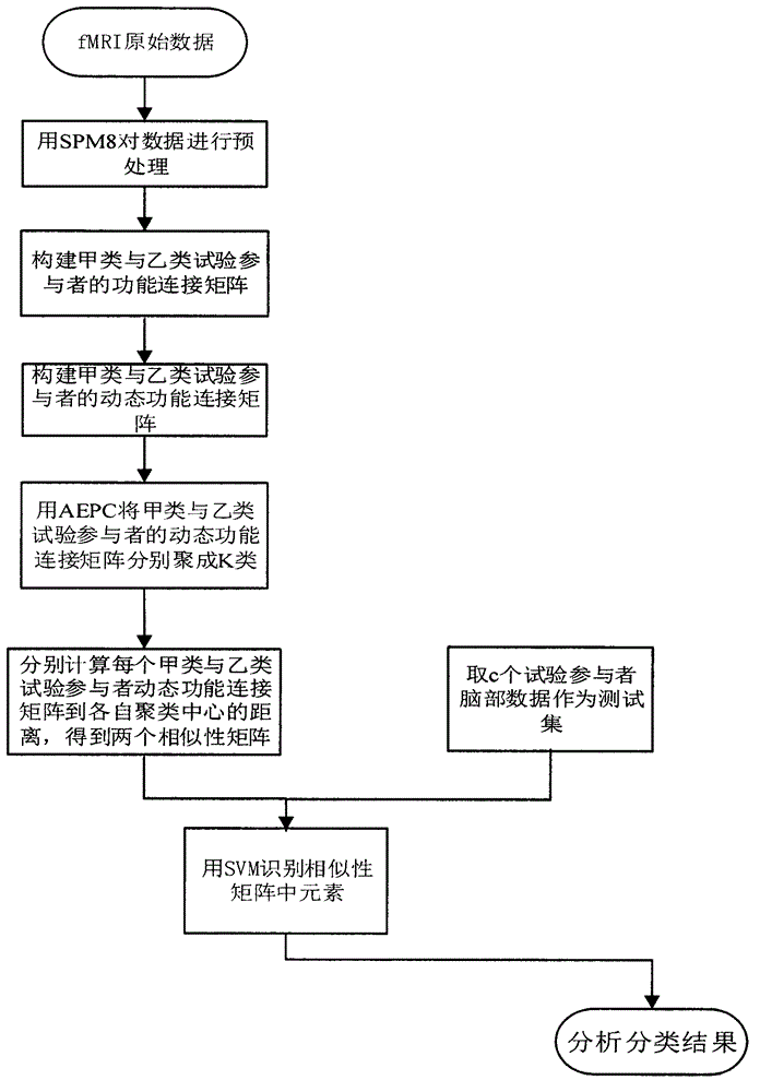 Method for extracting and classifying fMRI features based on adaptive entropy algorithm for projection clustering (APEC)