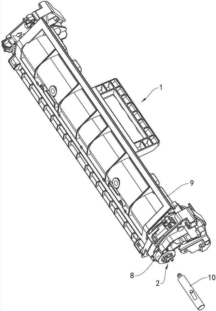 Rotation driving force receiving head, driving force transfer component and processing box