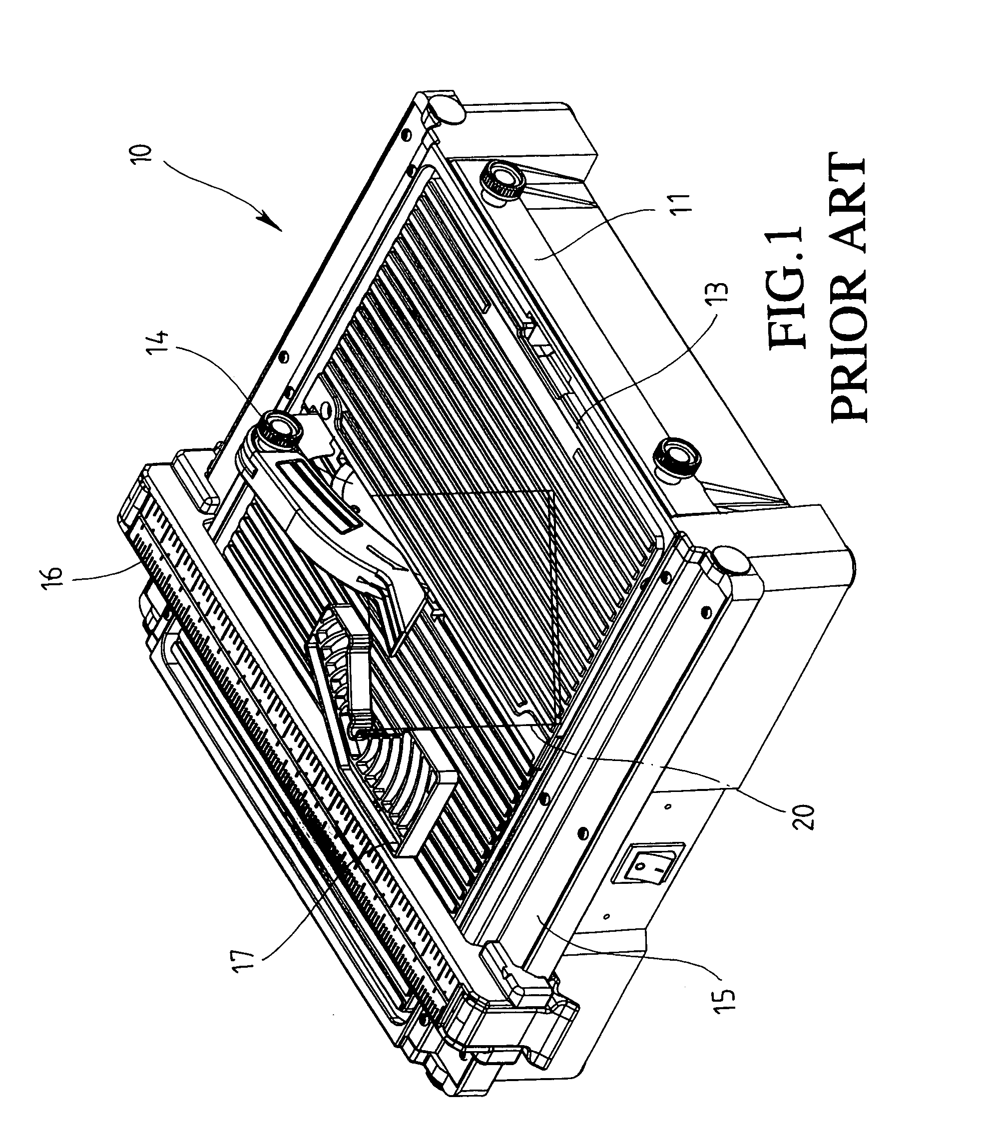 Tile positioning device for a tile cutting machine