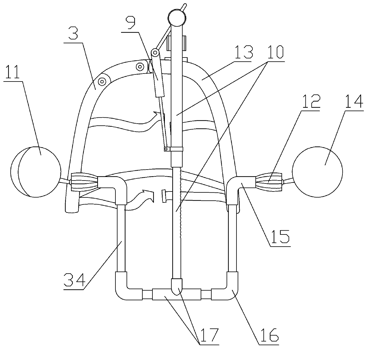 Backward walking back vision equipment