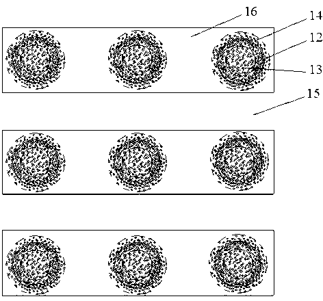 High polymer material slurry filled discrete material pile composite foundation and construction method thereof