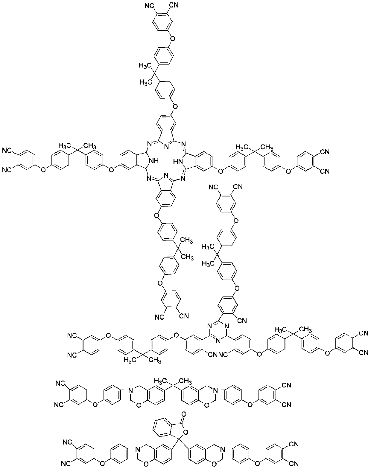 Light low-loss fiber-reinforced aromatic nitrile-based resin matrix composite material and preparation method thereof