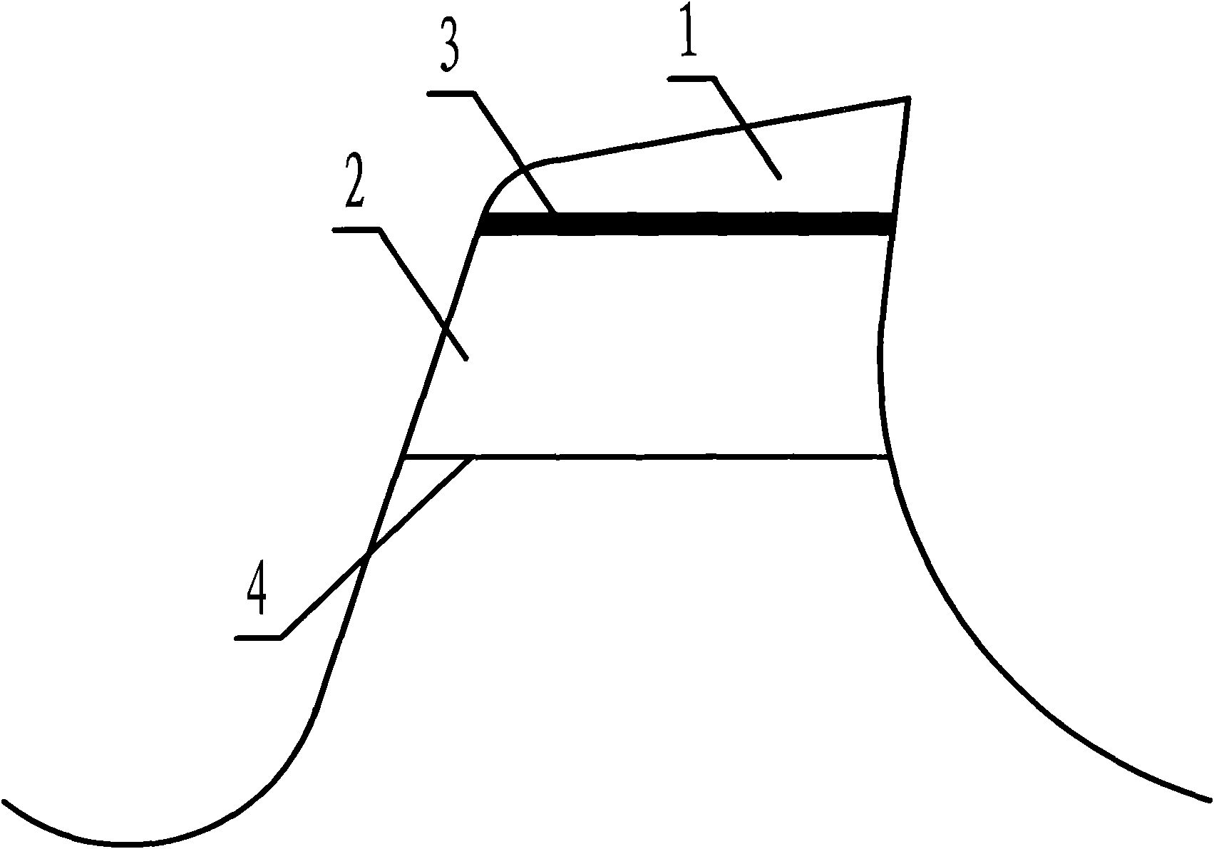 Dual-metal-band saw-blade strengthening tooth for enhancing strength of welding line