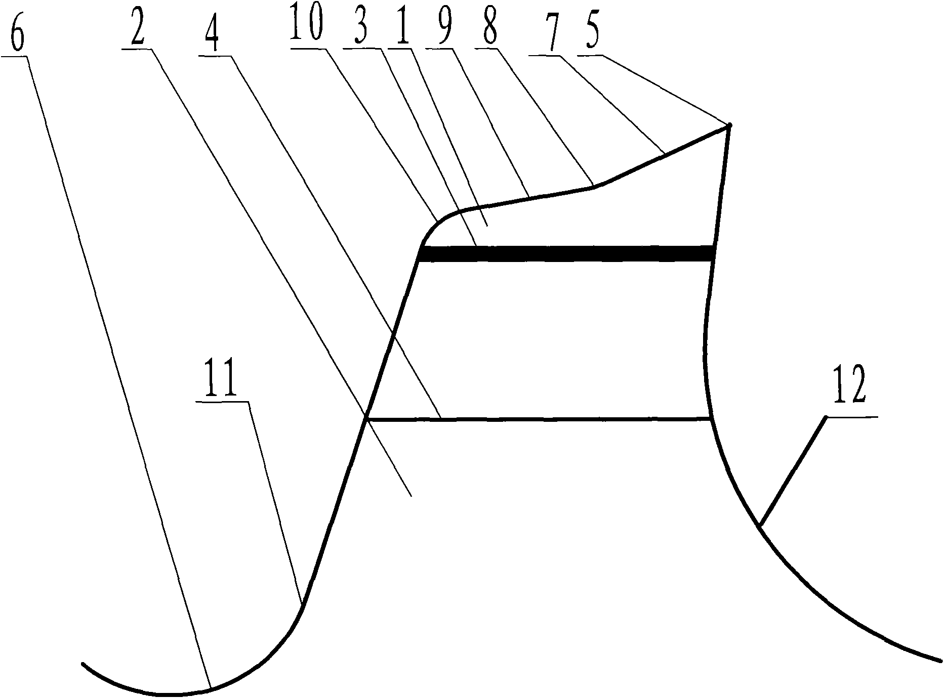 Dual-metal-band saw-blade strengthening tooth for enhancing strength of welding line