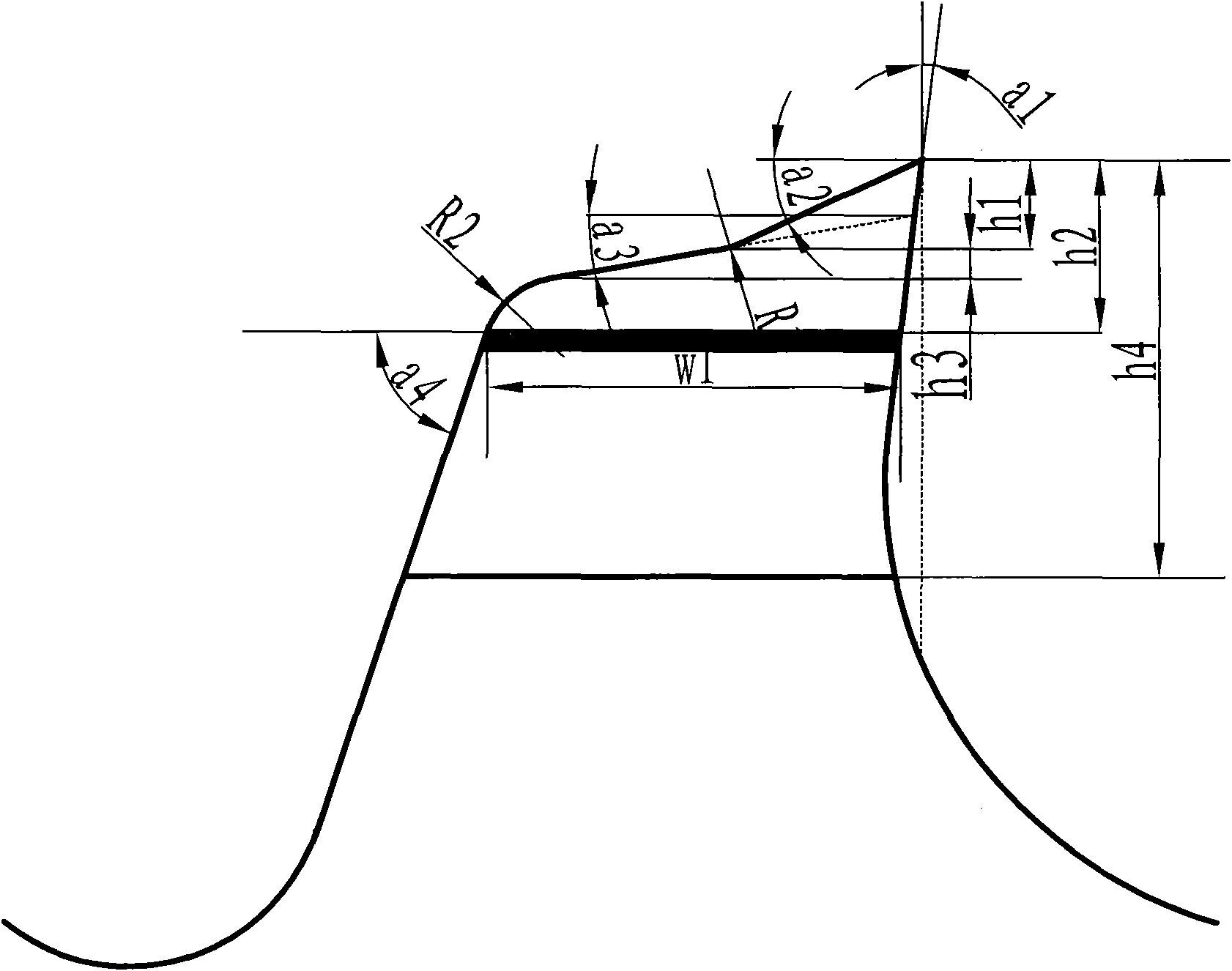 Dual-metal-band saw-blade strengthening tooth for enhancing strength of welding line