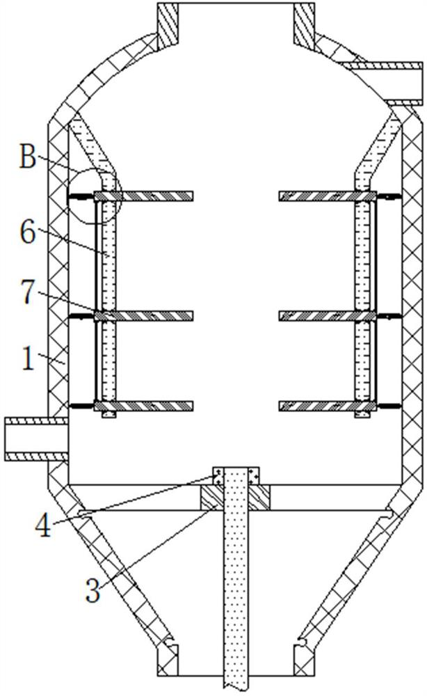 A biomass gasifier with a V-shaped ash outlet