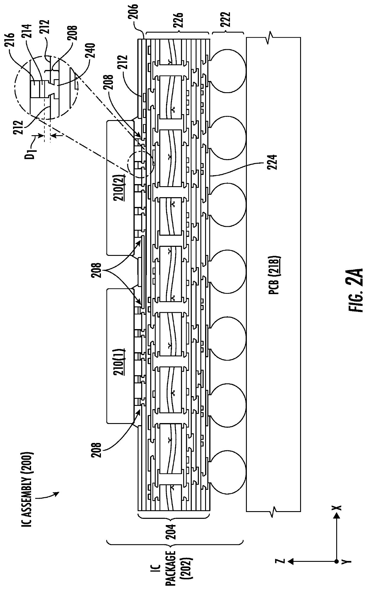 Integrated circuit (IC) package substrate with embedded trace substrate (ETS) layer on a substrate, and related fabrication methods