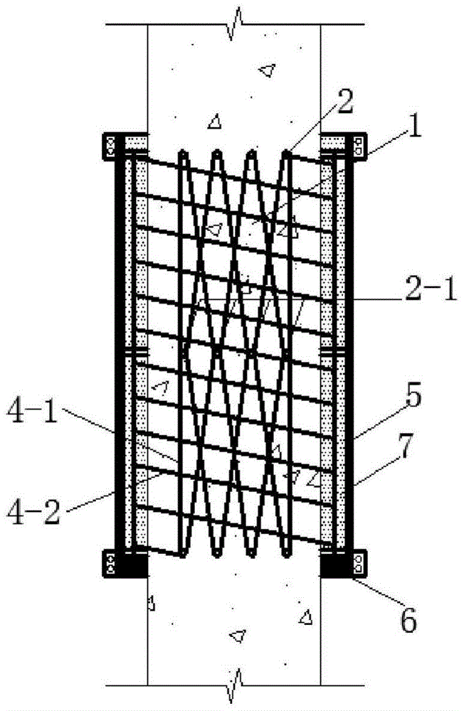 An implementation method for strengthening concrete substation frame by winding fiber bundle yarn