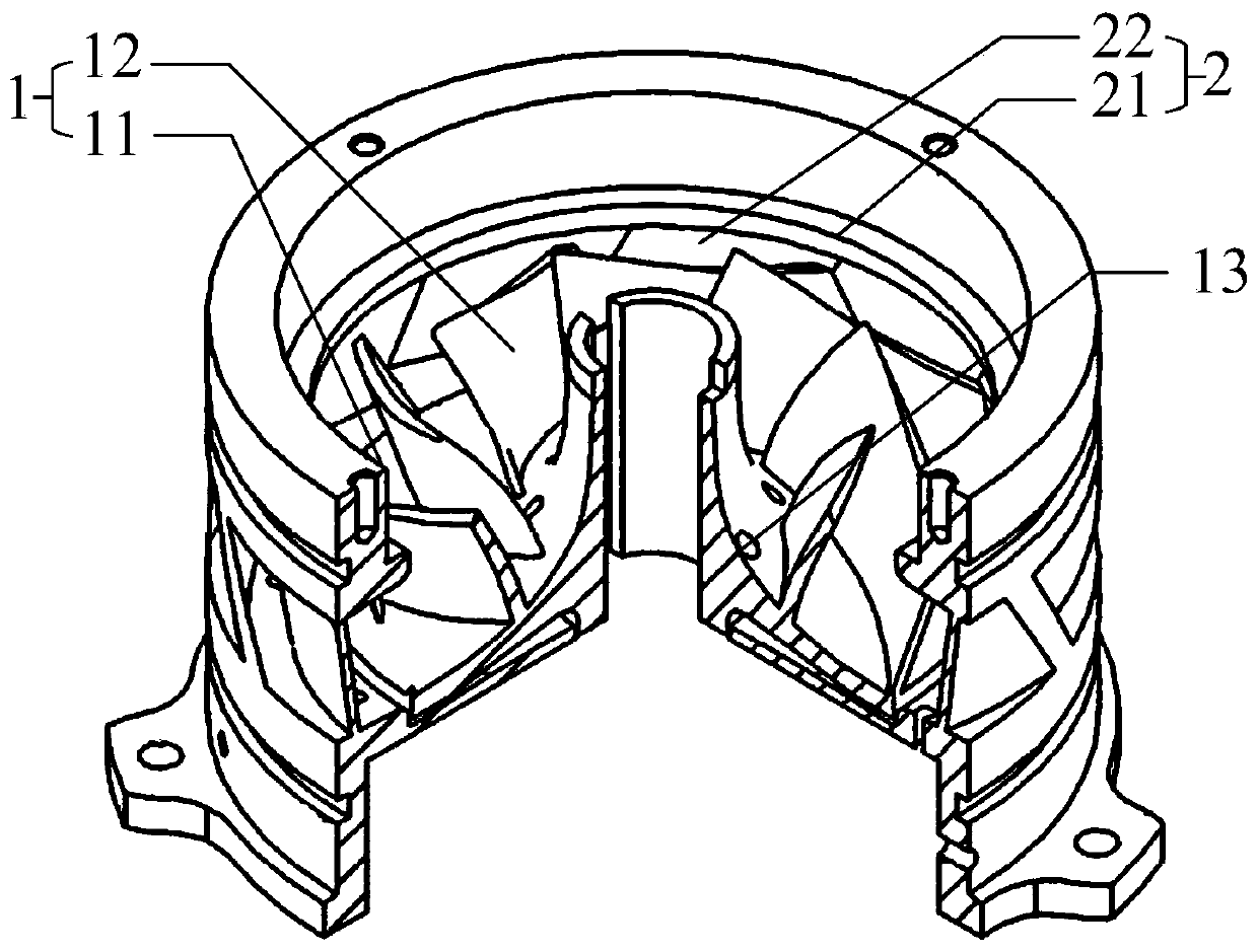Design method of high-speed pump and impeller blades and guide vane blades based on x-type staggered