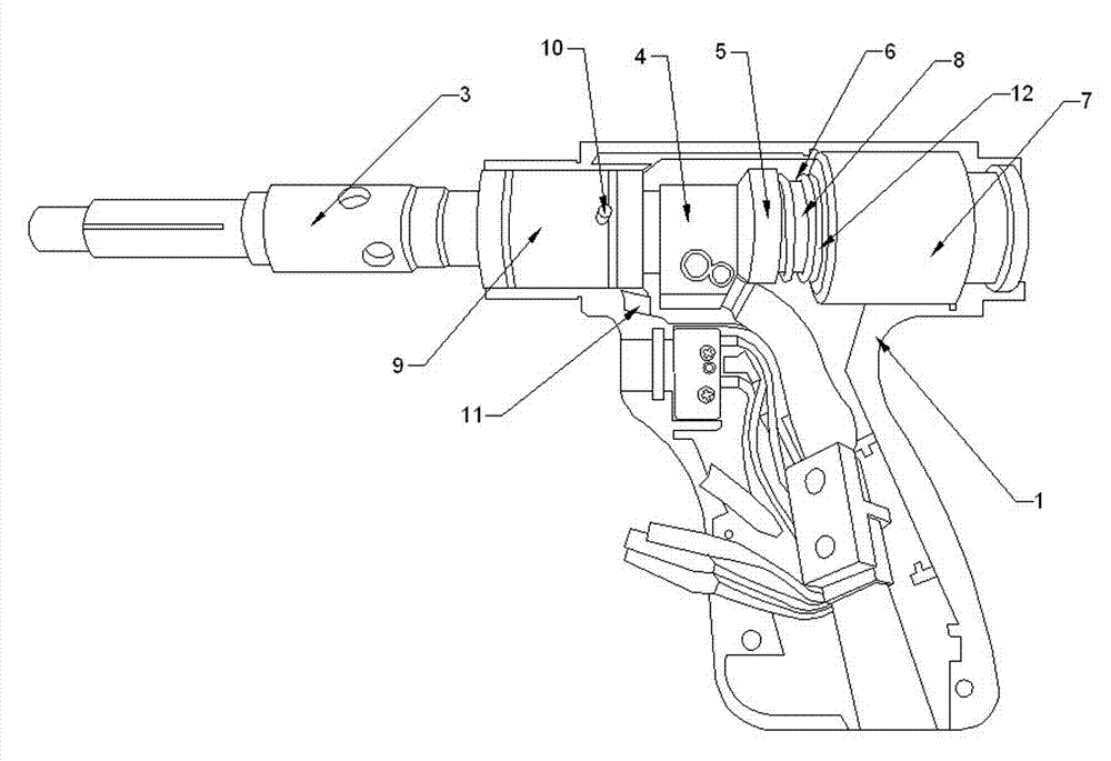 Arcing type stud welding gun