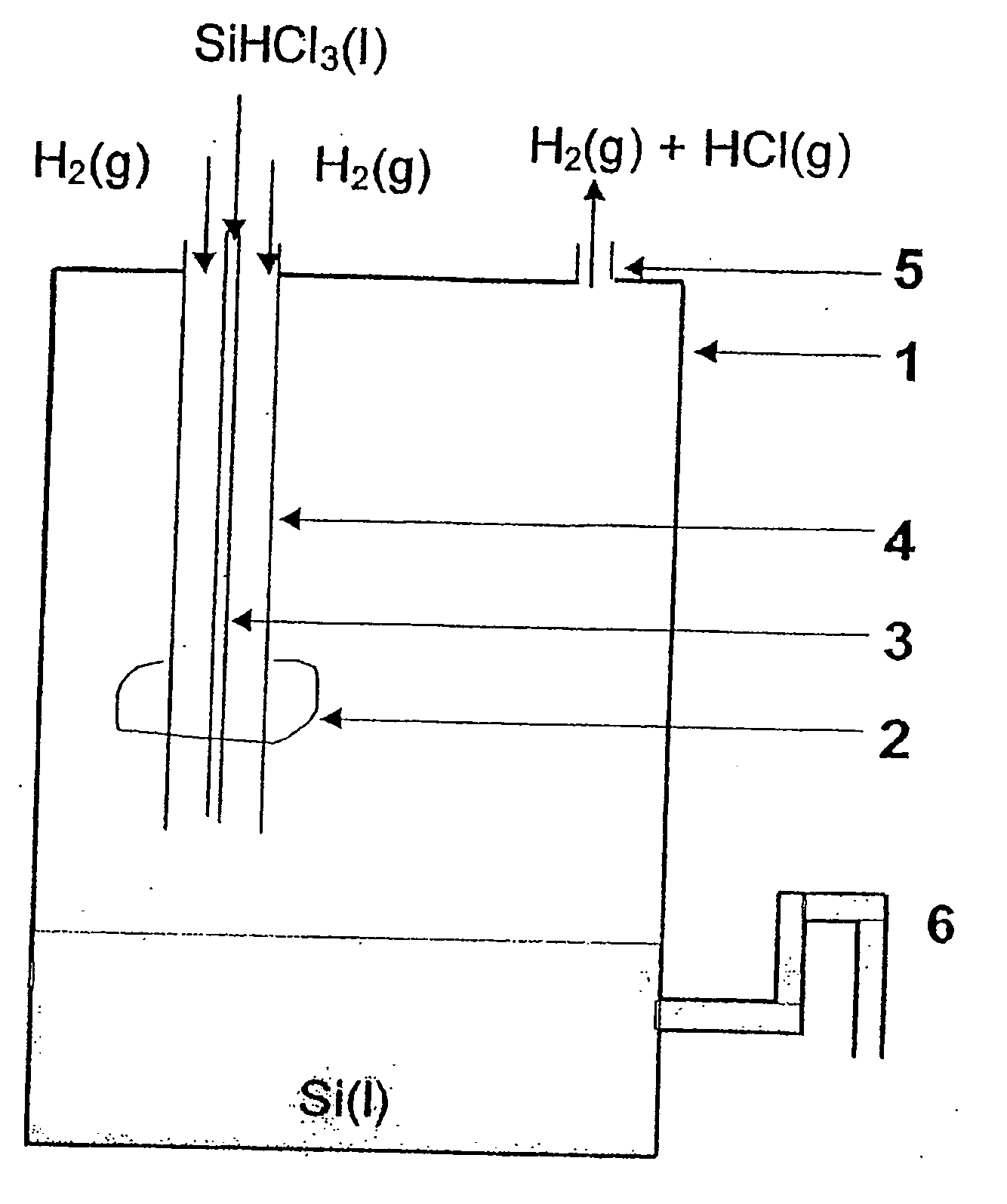 Production of high grade silicon, reactor, particle recapture tower and use of the aforementioned