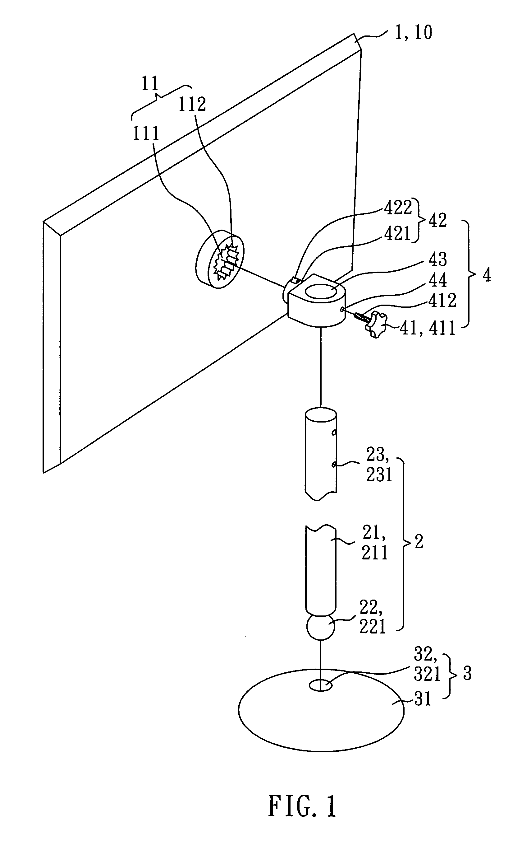 Display with multiple adjustable positions and angles