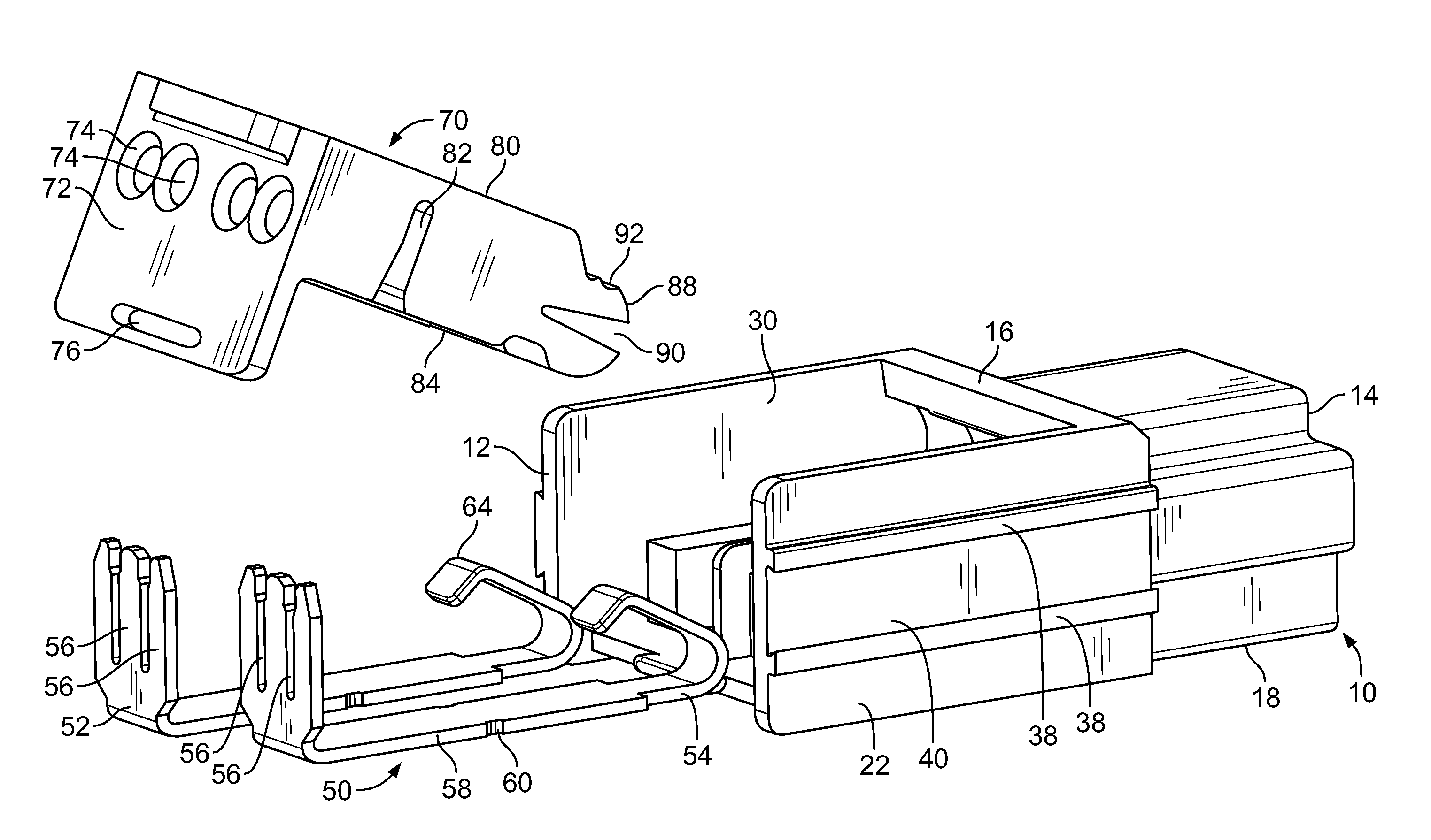 Card edge connector with idc wire termination