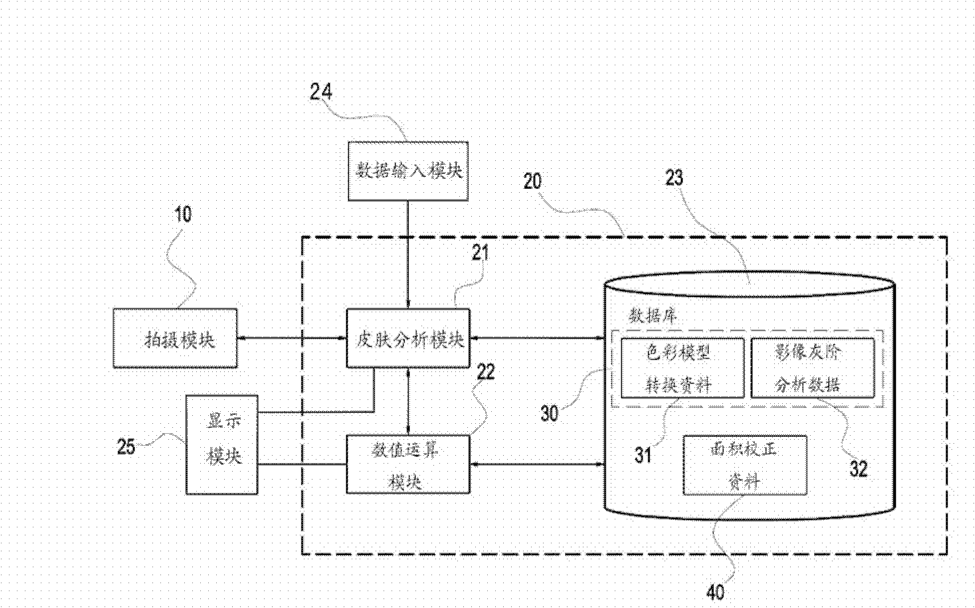 Abnormal skin area computing system and computing method