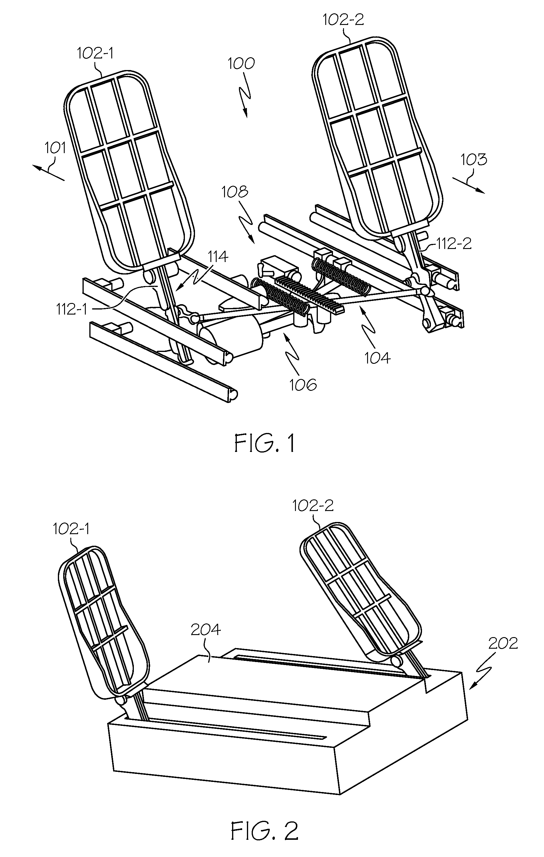 Rudder pedal assembly including non-parallel slide rails