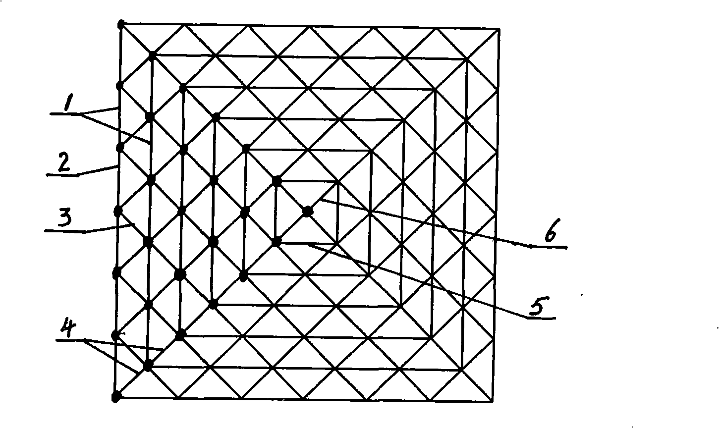 Rectangle plane net shell structure and rectangle plane string supporting dome