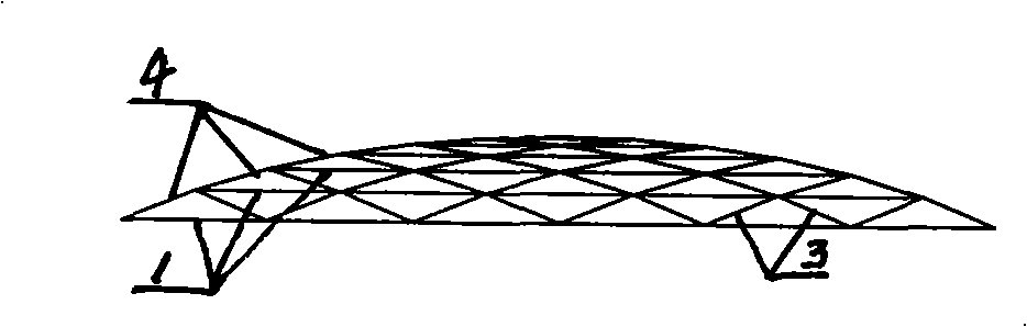 Rectangle plane net shell structure and rectangle plane string supporting dome