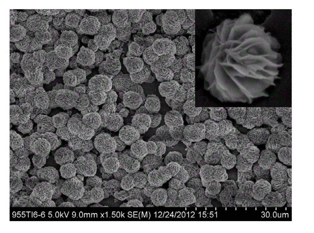 Ball follow-shaped yttrium oxide self-assembly thin film and preparation method thereof