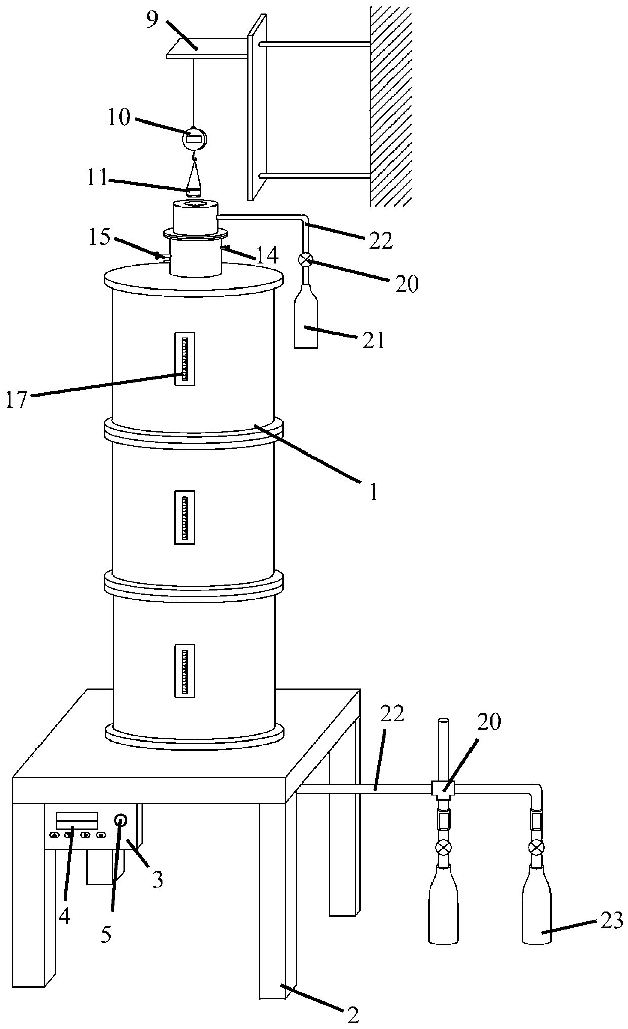 Large-particle coke combustion characteristic testing system